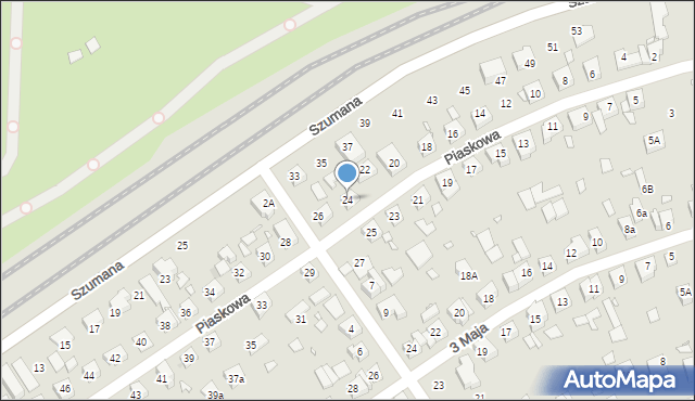 Swarzędz, Piaskowa, 24, mapa Swarzędz