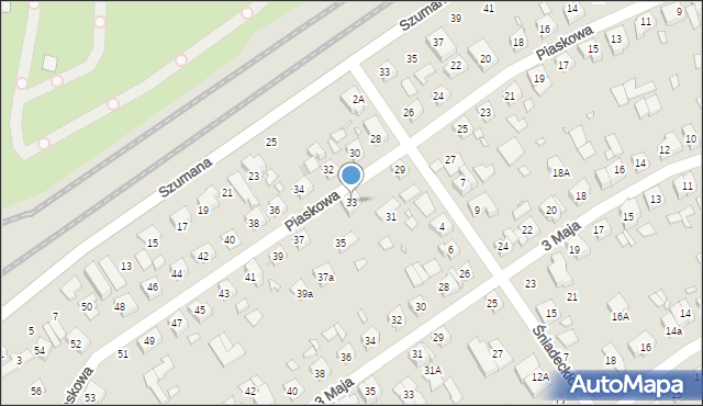 Swarzędz, Piaskowa, 33, mapa Swarzędz