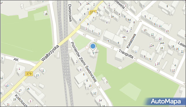 Świdnica, Pionierów Ziemi Świdnickiej, 1, mapa Świdnicy