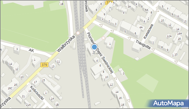 Świdnica, Pionierów Ziemi Świdnickiej, 2A, mapa Świdnicy