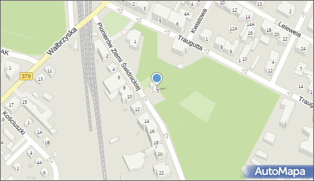 Świdnica, Pionierów Ziemi Świdnickiej, 3, mapa Świdnicy