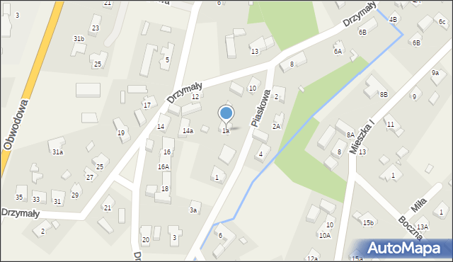 Świdnica, Piaskowa, 1a, mapa Świdnicy