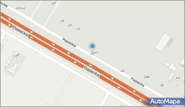 Świdnik, Piasecka, 124, mapa Świdnika