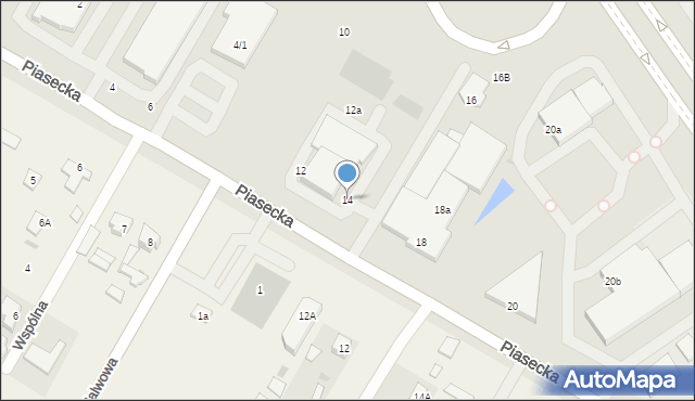 Świdnik, Piasecka, 14, mapa Świdnika