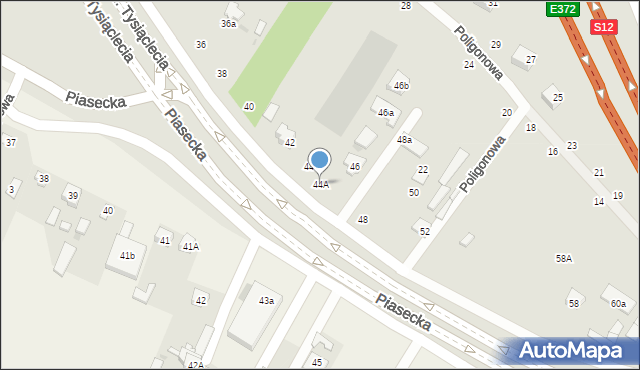 Świdnik, Piasecka, 44A, mapa Świdnika