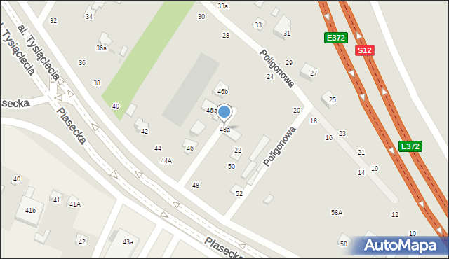 Świdnik, Piasecka, 48a, mapa Świdnika