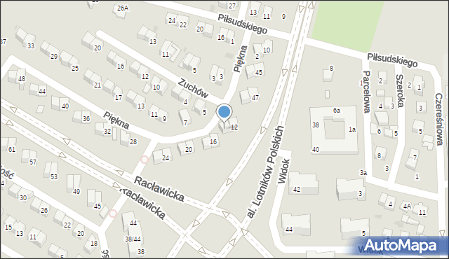 Świdnik, Piękna, 14, mapa Świdnika