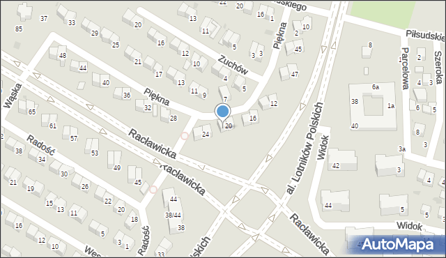 Świdnik, Piękna, 22, mapa Świdnika