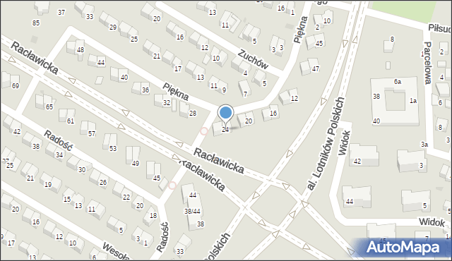 Świdnik, Piękna, 24, mapa Świdnika