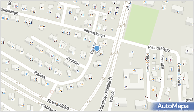 Świdnik, Piękna, 6, mapa Świdnika