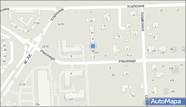 Świdnik, Pileckiego Witolda, rtm., 3a, mapa Świdnika
