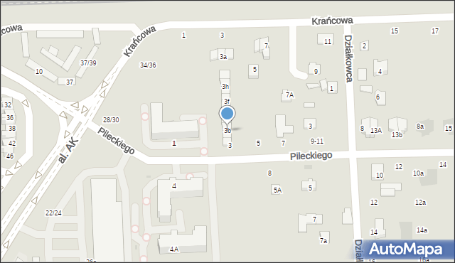 Świdnik, Pileckiego Witolda, rtm., 3b, mapa Świdnika