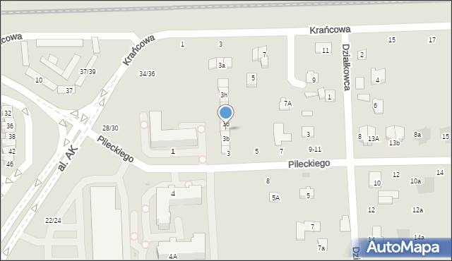 Świdnik, Pileckiego Witolda, rtm., 3c, mapa Świdnika
