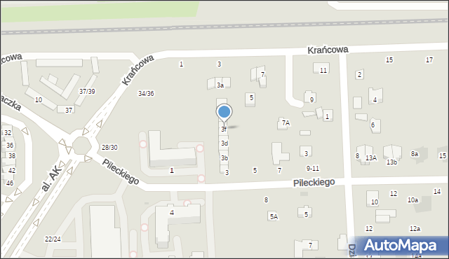 Świdnik, Pileckiego Witolda, rtm., 3f, mapa Świdnika