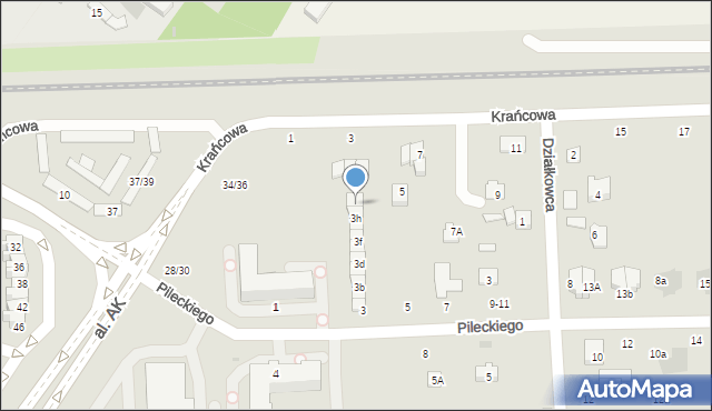 Świdnik, Pileckiego Witolda, rtm., 3j, mapa Świdnika