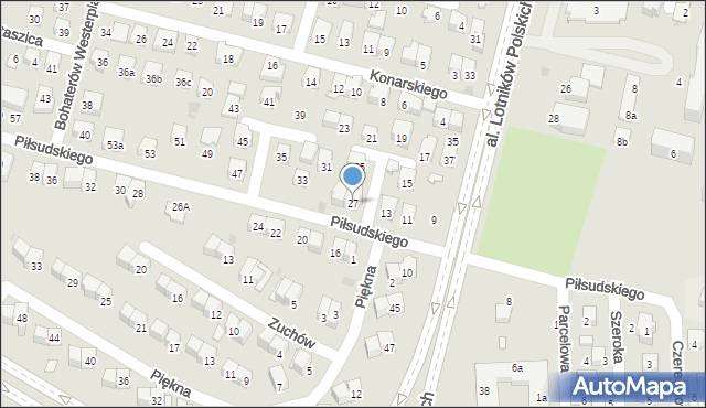 Świdnik, Piłsudskiego Józefa, marsz., 27, mapa Świdnika