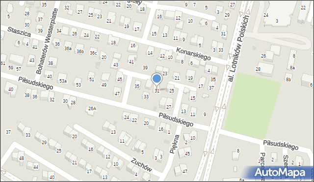 Świdnik, Piłsudskiego Józefa, marsz., 31, mapa Świdnika