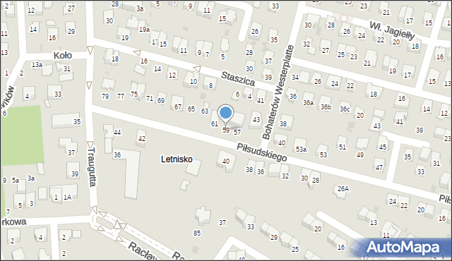 Świdnik, Piłsudskiego Józefa, marsz., 59, mapa Świdnika