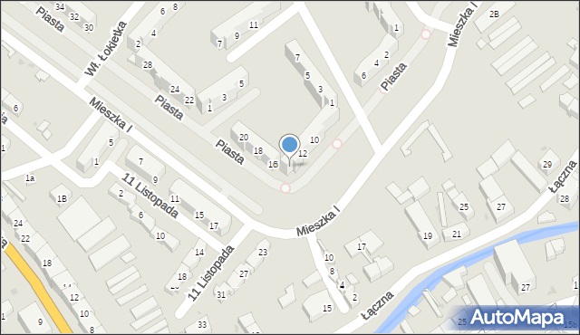 Świebodzice, Piasta, 14, mapa Świebodzice