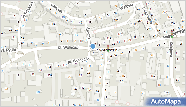 Świebodzin, Piłsudskiego Józefa, marsz., 2, mapa Świebodzin