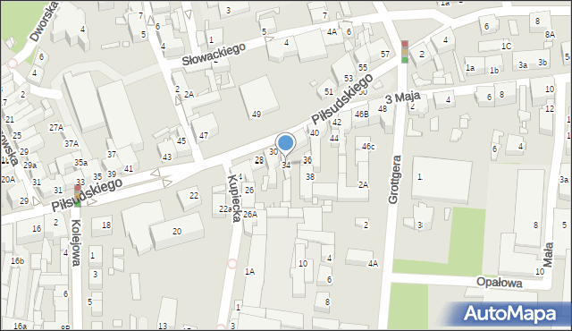 Świebodzin, Piłsudskiego Józefa, marsz., 34, mapa Świebodzin