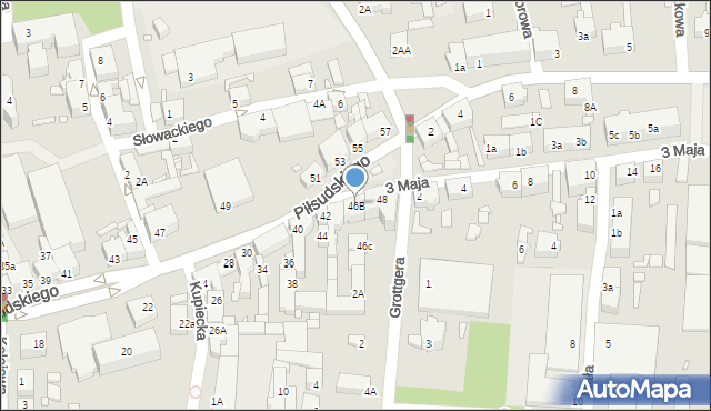Świebodzin, Piłsudskiego Józefa, marsz., 46B, mapa Świebodzin
