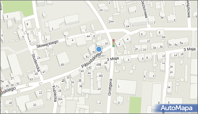 Świebodzin, Piłsudskiego Józefa, marsz., 50, mapa Świebodzin