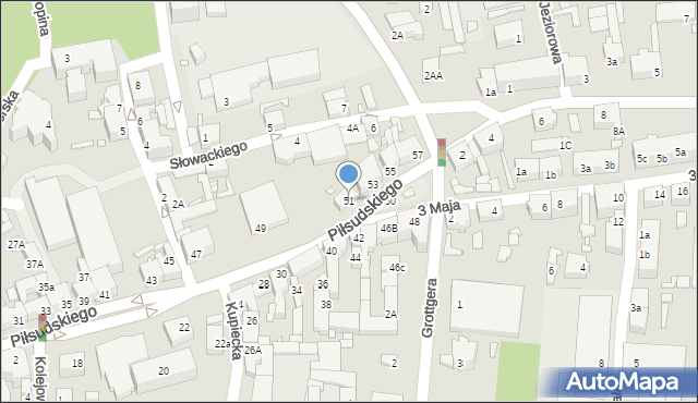 Świebodzin, Piłsudskiego Józefa, marsz., 51, mapa Świebodzin