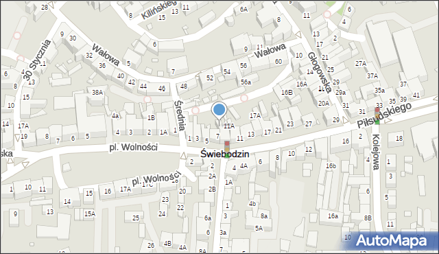 Świebodzin, Piłsudskiego Józefa, marsz., 9A, mapa Świebodzin