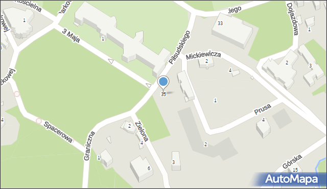 Świeradów-Zdrój, Piłsudskiego Józefa, marsz., 35, mapa Świeradów-Zdrój