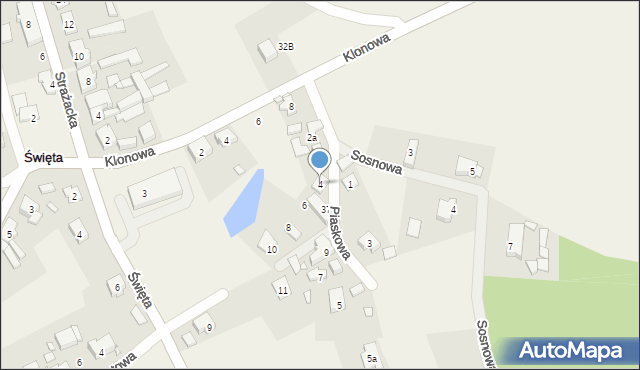 Święta, Piaskowa, 4, mapa Święta
