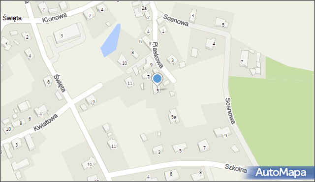 Święta, Piaskowa, 5, mapa Święta