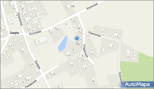 Święta, Piaskowa, 6, mapa Święta