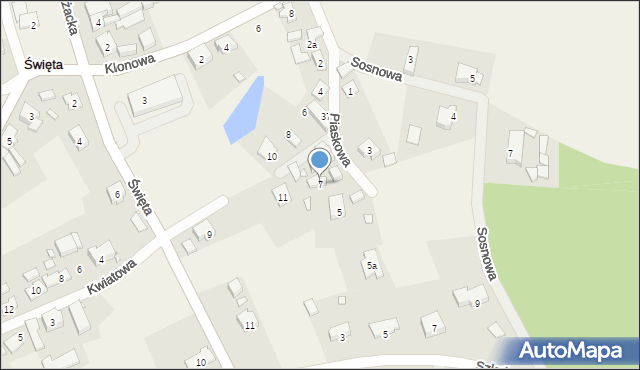 Święta, Piaskowa, 7, mapa Święta