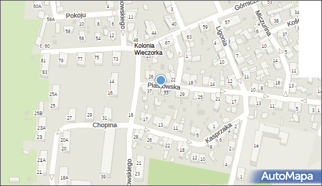 Świętochłowice, Piastowska, 35, mapa Świętochłowice