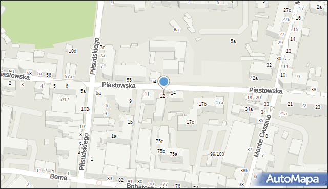 Świnoujście, Piastowska, 13, mapa Świnoujście