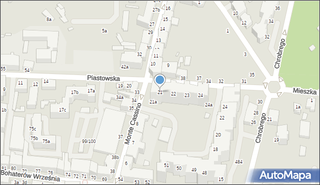 Świnoujście, Piastowska, 21, mapa Świnoujście