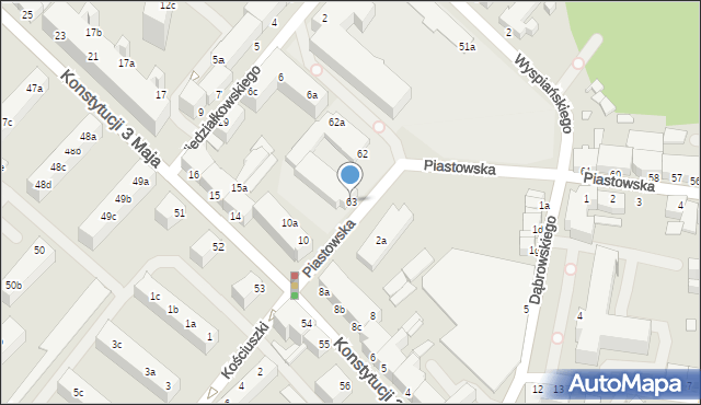 Świnoujście, Piastowska, 63, mapa Świnoujście