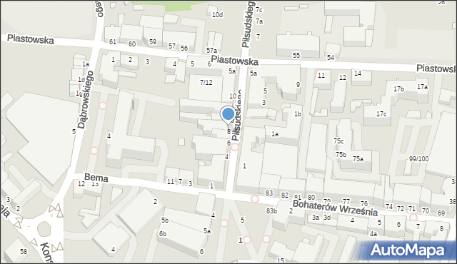 Świnoujście, Piłsudskiego Józefa, marsz., 8, mapa Świnoujście