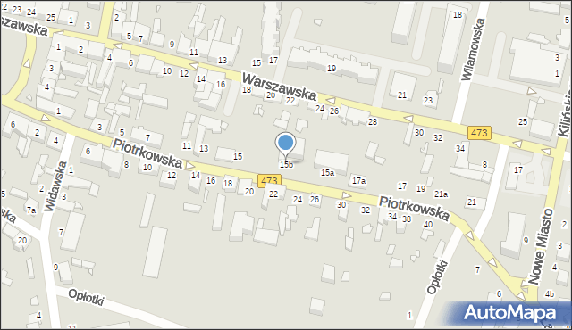 Szadek, Piotrkowska, 15b, mapa Szadek