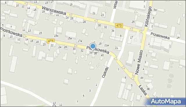 Szadek, Piotrkowska, 36, mapa Szadek