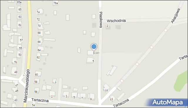 Szamocin, Piaskowa, 7, mapa Szamocin