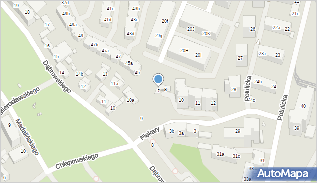 Szczecin, Piekary, 7, mapa Szczecina