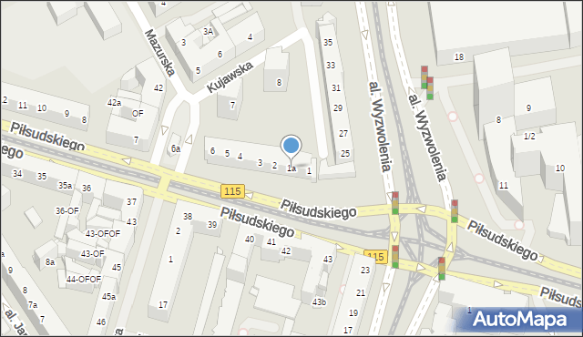 Szczecin, Piłsudskiego Józefa, marsz., 1a, mapa Szczecina