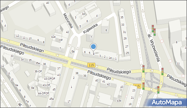 Szczecin, Piłsudskiego Józefa, marsz., 4, mapa Szczecina