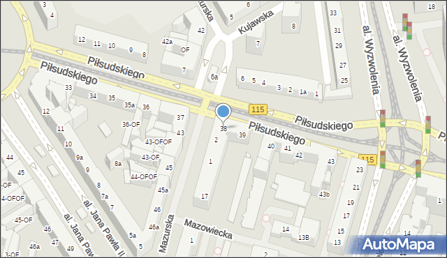 Szczecin, Piłsudskiego Józefa, marsz., 38, mapa Szczecina