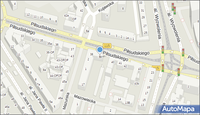 Szczecin, Piłsudskiego Józefa, marsz., 39, mapa Szczecina