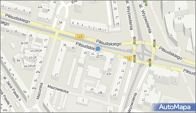 Szczecin, Piłsudskiego Józefa, marsz., 42, mapa Szczecina