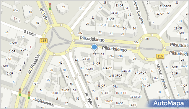 Szczecin, Piłsudskiego Józefa, marsz., 23, mapa Szczecina