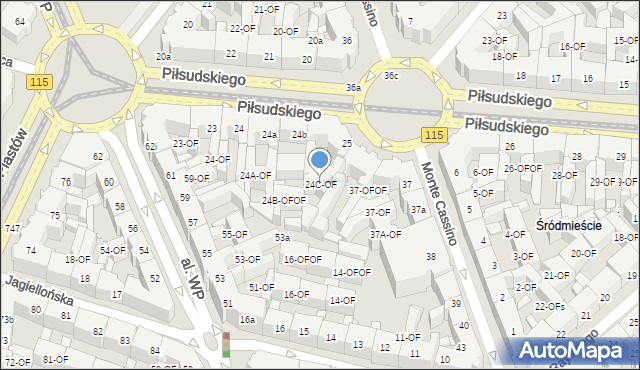 Szczecin, Piłsudskiego Józefa, marsz., 24C-OF, mapa Szczecina